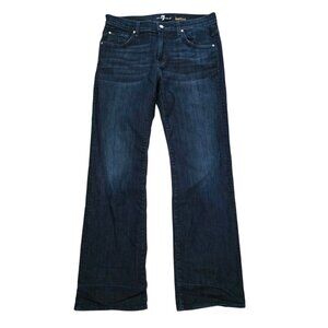 7 for all Mankind Mens Bootcut Jeans Dark Wash 34 x 33